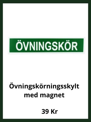 övningskörningsskylt med magnet